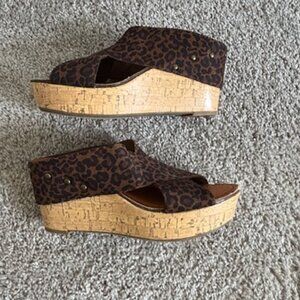 Pre-loved Madeline Animal Print Wedges size 65